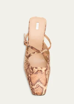 JW AndersonCrisscross Snake-Embossed Leather Mules