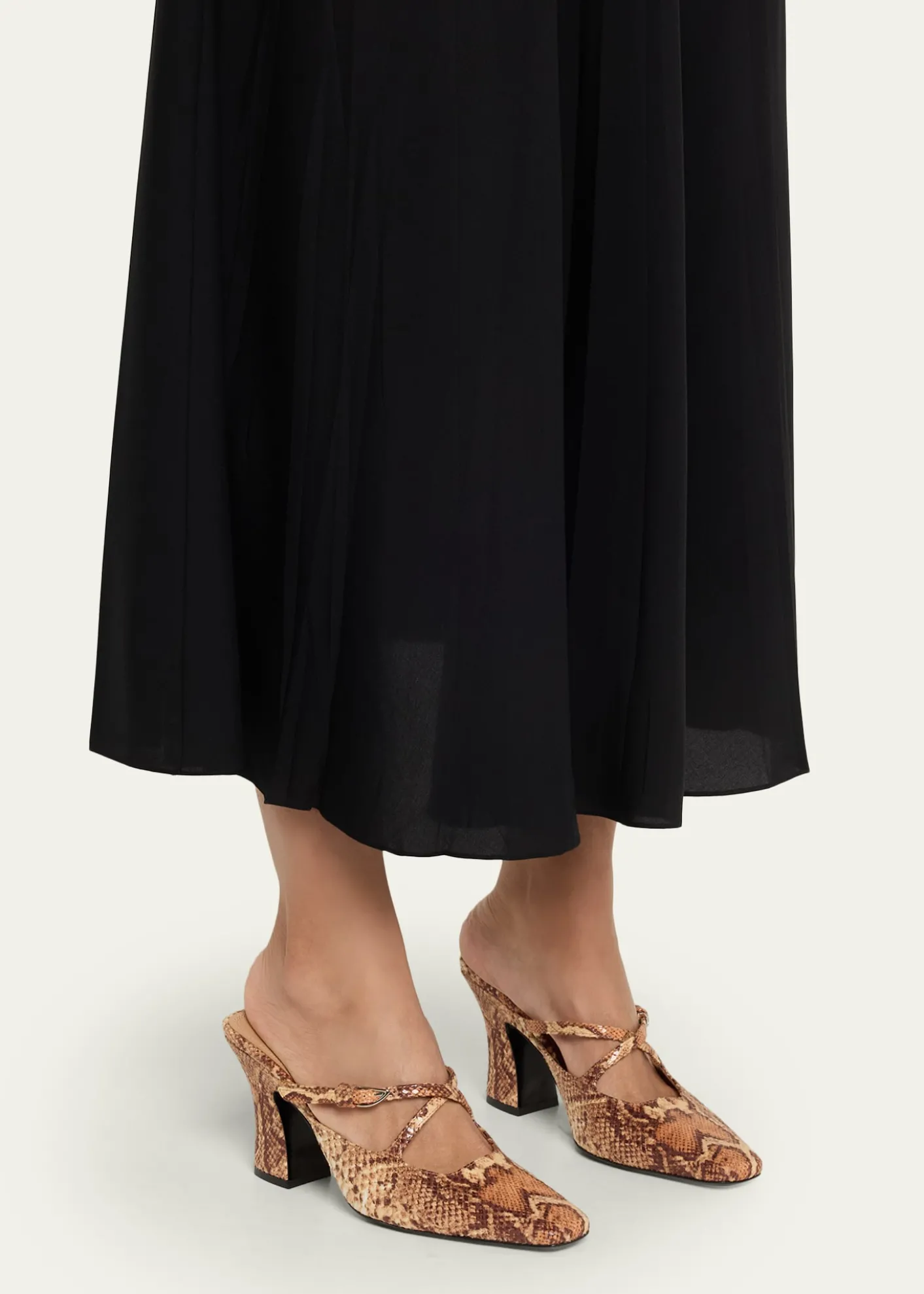 JW AndersonCrisscross Snake-Embossed Leather Mules