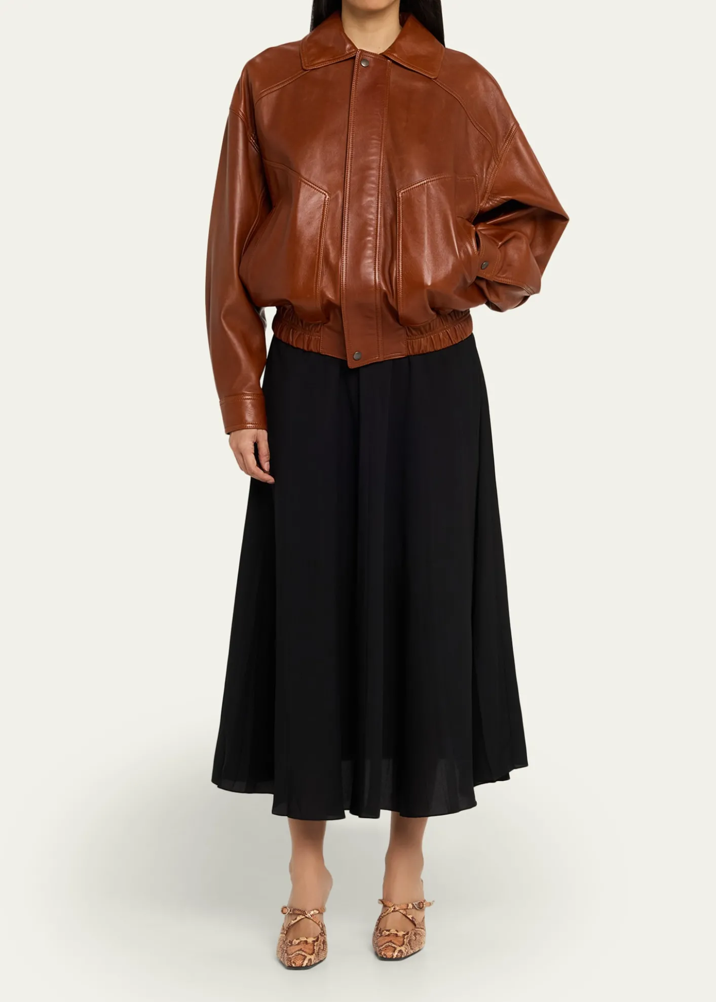 JW AndersonCrisscross Snake-Embossed Leather Mules