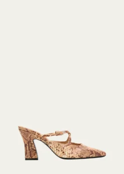 JW AndersonCrisscross Snake-Embossed Leather Mules