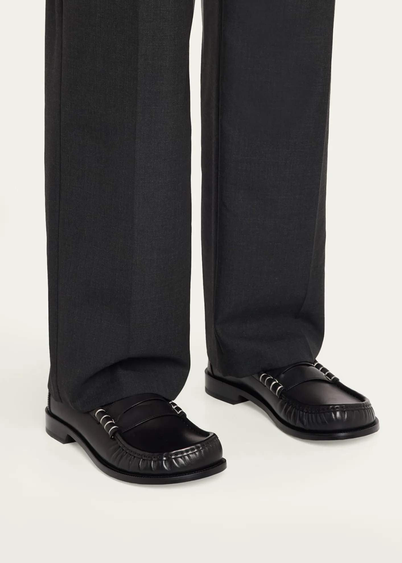 JW AndersonMen's Leather Moccasin-Toe Penny Loafers