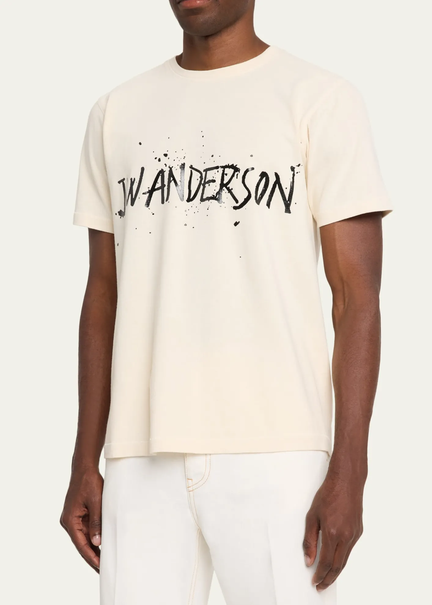 JW AndersonMen's Splatter Logo Graphic Cotton T-Shirt