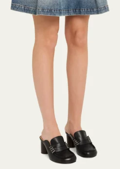 JW Anderson70mm Leather Loafer Mules
