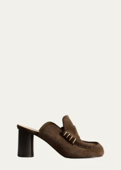 JW Anderson70mm Suede Loafer Mules
