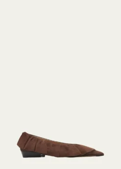 JW AndersonSuede Ruffle Ballerina Flats