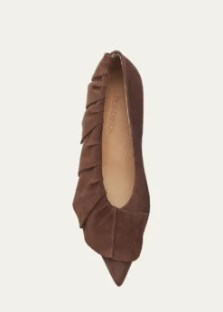 JW AndersonSuede Ruffle Ballerina Flats