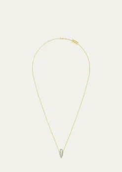 KAMALDiamond Pave Lotus Pearl Pendant Necklace