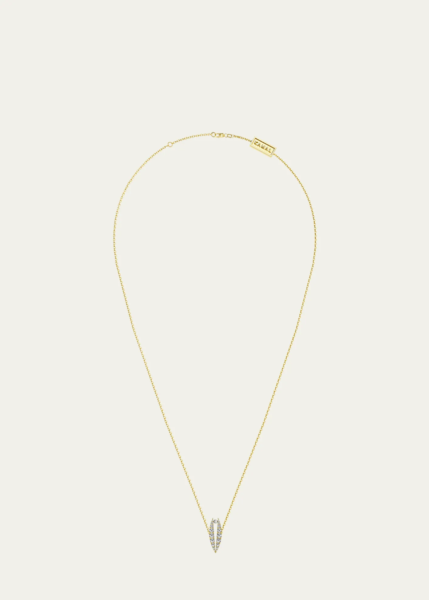 KAMALDiamond Pave Lotus Pearl Pendant Necklace