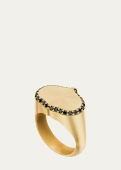 KAMALEye Adore Black Diamond Signet Ring