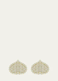 KAMALEye Adore Stud Earrings in Gold and White Diamonds, 15mm