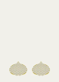 KAMALEye Adore Stud Earrings in Gold and White Diamonds, 12mm