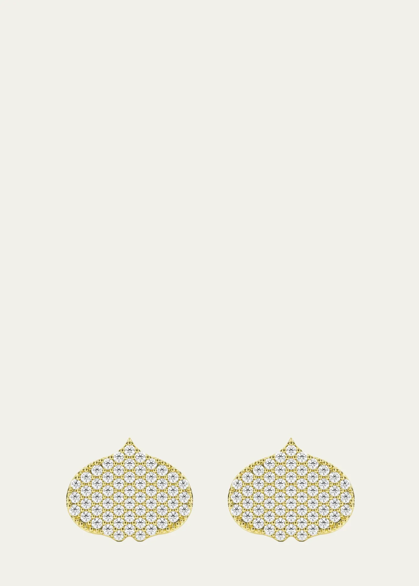 KAMALEye Adore Stud Earrings in Gold and White Diamonds, 12mm