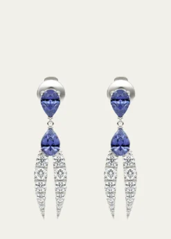 KAMALLotus Diamond and Tanzanite Earrings