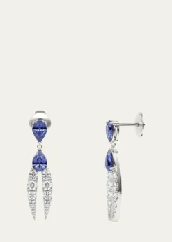 KAMALLotus Diamond and Tanzanite Earrings
