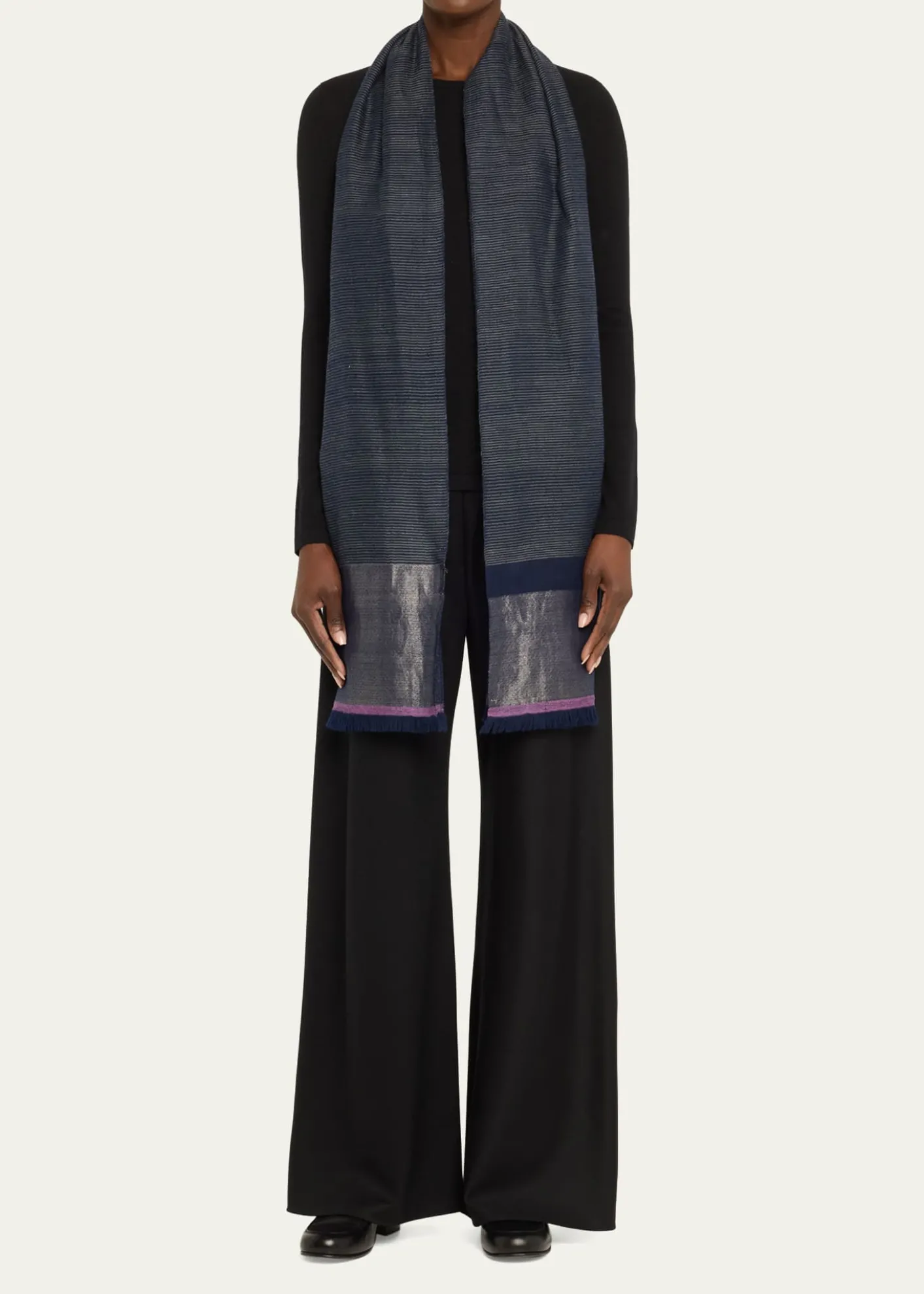 Kashmir LoomStria Diamond Weave Cashmere Stole