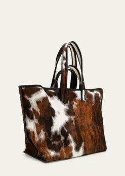 KasslCow-Print Calf Hair Tote Bag