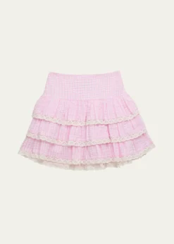 KatieJ NYCGirl's Melody Lace Ruffle Skirt, Size S-XL