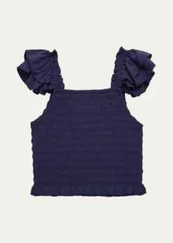 KatieJ NYCGirl's Joanna Smocked Ruffle Top, Size S-XL