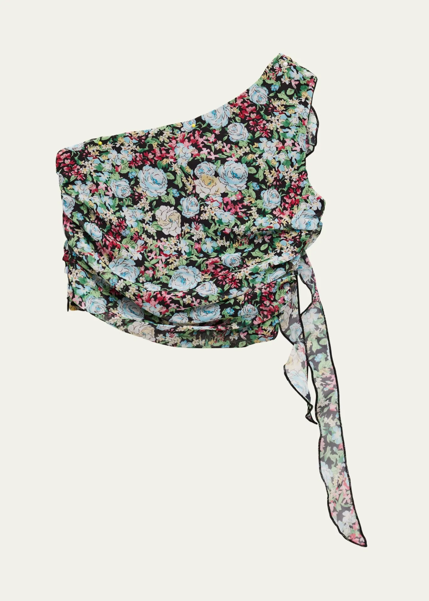 KatieJ NYCGirl's Tween Floral-Print One Shoulder Rossette Top, Size S-XL