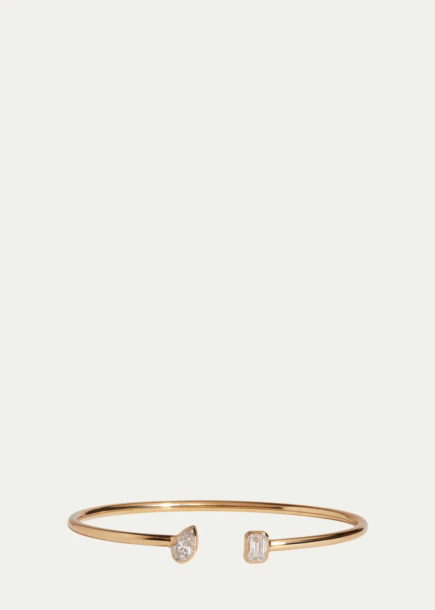 Kendall RowFlexible 14K Yellow Gold Two-Stone Lab Diamond Cuff Bracelet