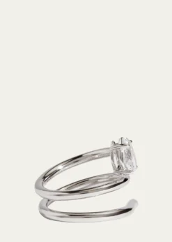 Kendall Row14K White Gold Pear Lab Grown Diamond Double Wrap Solitaire Ring, Size 6.5