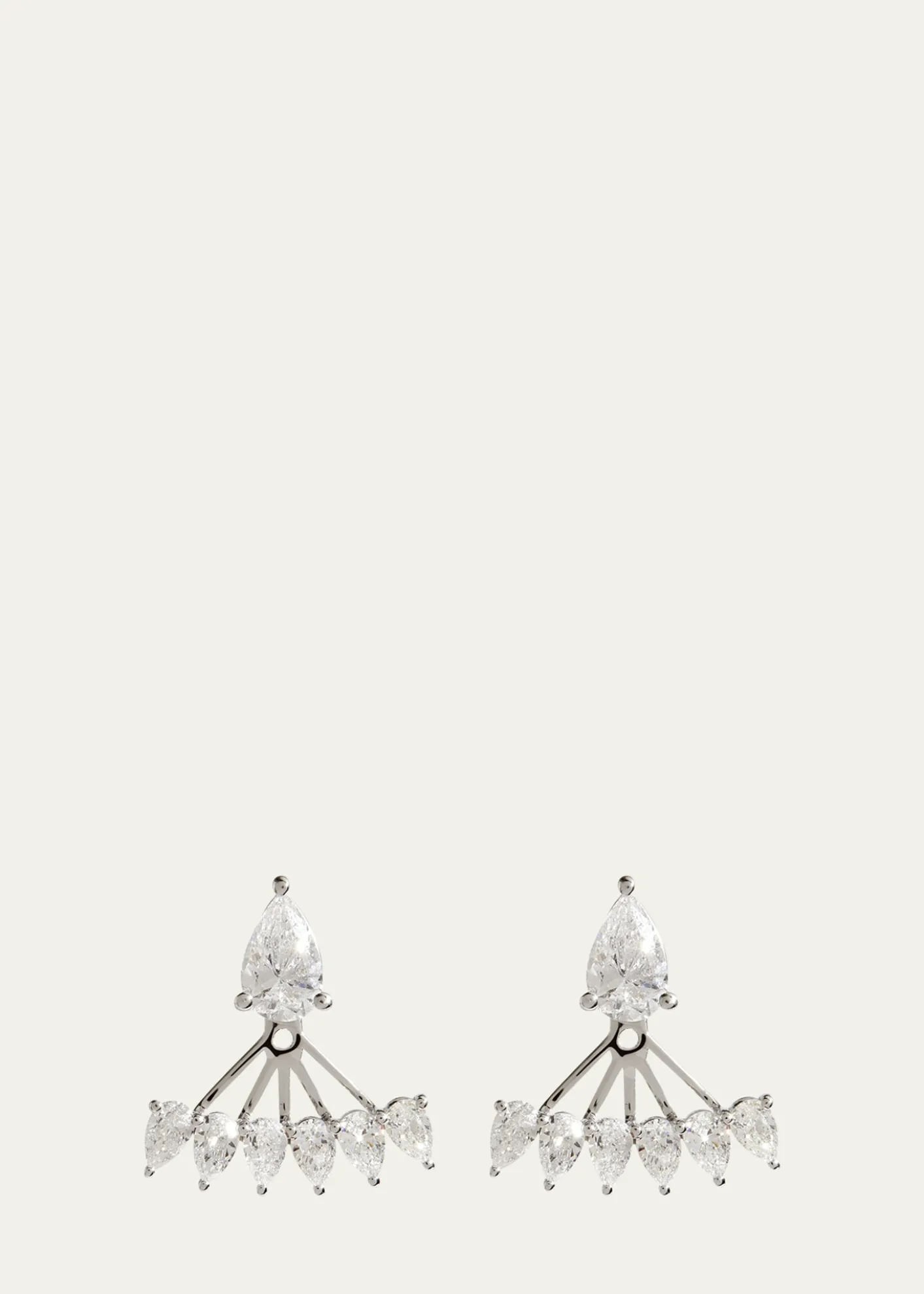 Kendall Row14K White Gold Pear Lab Grown Diamond Earring Jackets