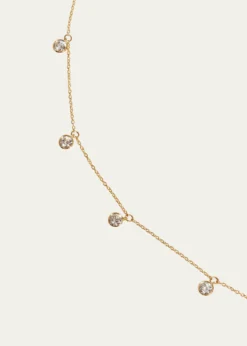 Kendall Row14K Yellow Gold Bezel Round Diamond Station Necklace, 16-18