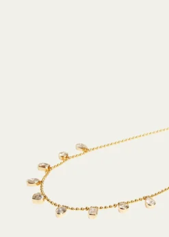 Kendall Row14K Yellow Gold Fancy Shape Diamond Station Necklace, 16-18"L