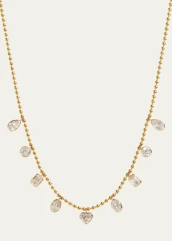 Kendall Row14K Yellow Gold Fancy Shape Diamond Station Necklace, 16-18