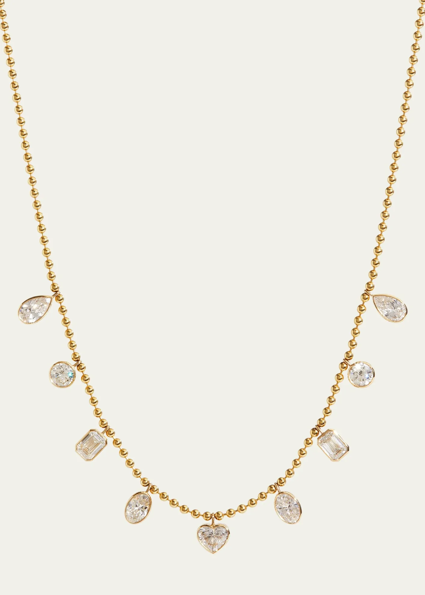 Kendall Row14K Yellow Gold Fancy Shape Diamond Station Necklace, 16-18"L