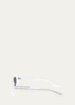 KHAITE x Oliver PeoplesBeveled Acetate Rectangle Sunglasses