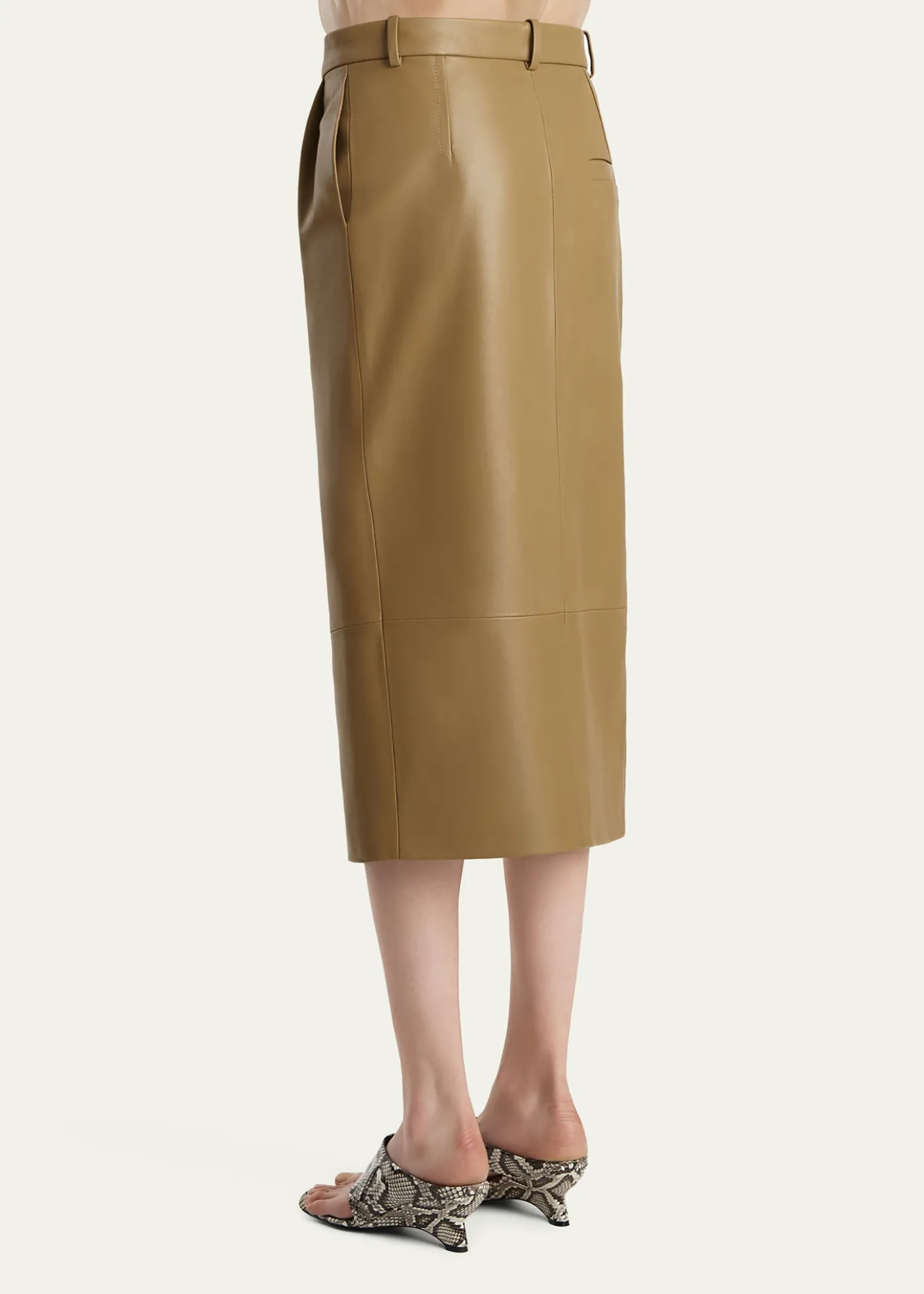 KhaiteAnden Leather Midi Skirt