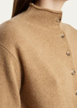 KhaiteAnnora Funnel-Neck Wool-Cashmere Cardigan