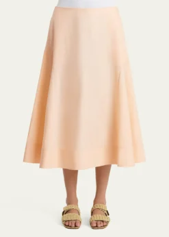 KhaiteArtin Paneled Cotton Midi Skirt