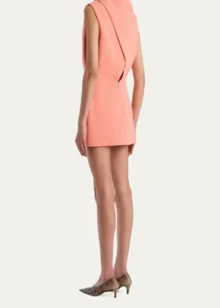 KhaiteAstor Cowl-Neck Sleeveless Mini Dress
