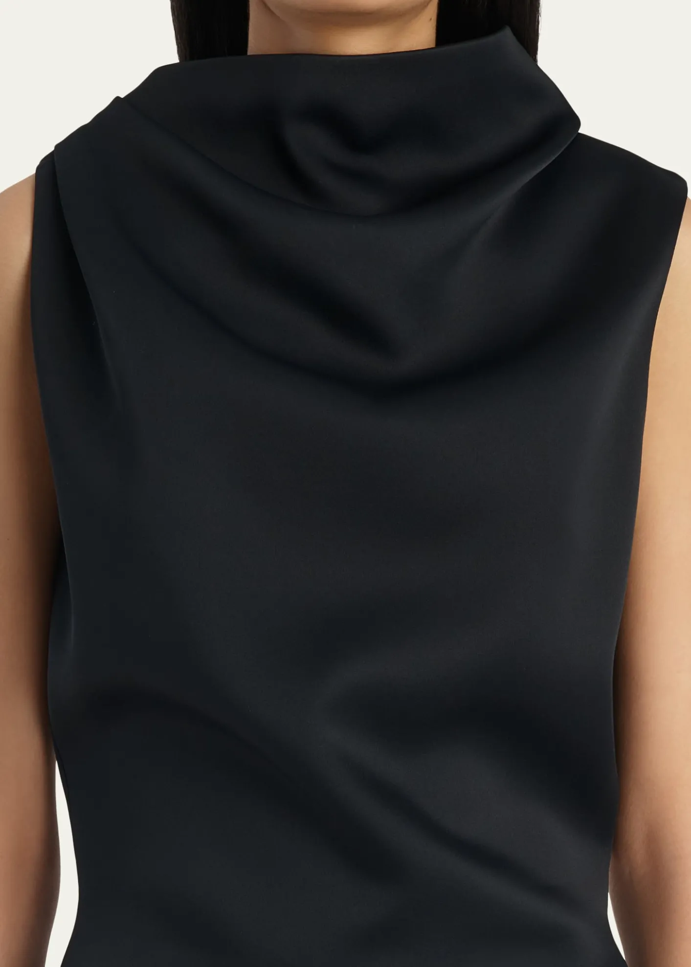 KhaiteAstor Cowl-Neck Sleeveless Mini Dress