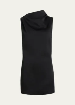 KhaiteAstor Cowl-Neck Sleeveless Mini Dress