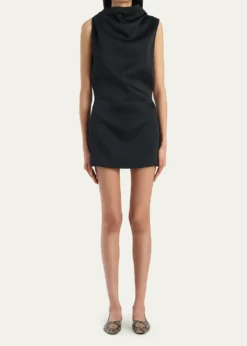 KhaiteAstor Cowl-Neck Sleeveless Mini Dress