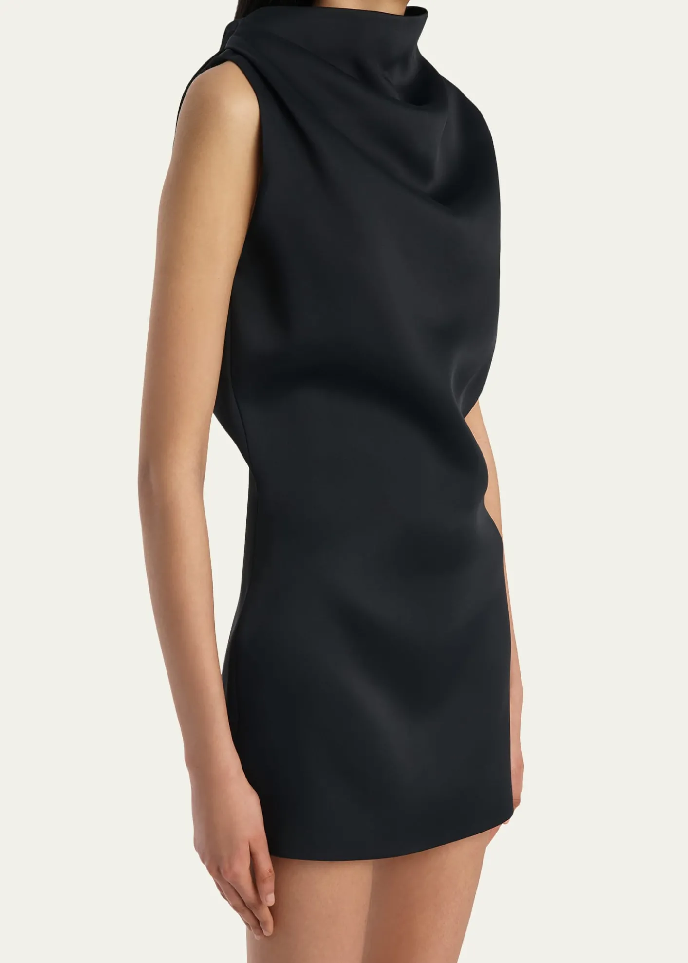 KhaiteAstor Cowl-Neck Sleeveless Mini Dress