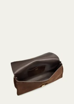 KhaiteAudrey Flap Suede Clutch Bag