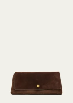 KhaiteAudrey Flap Suede Clutch Bag