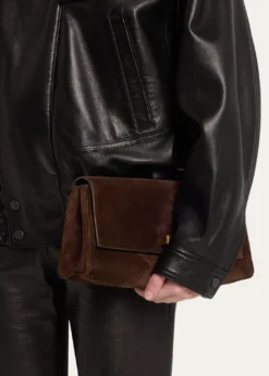 KhaiteAudrey Flap Suede Clutch Bag