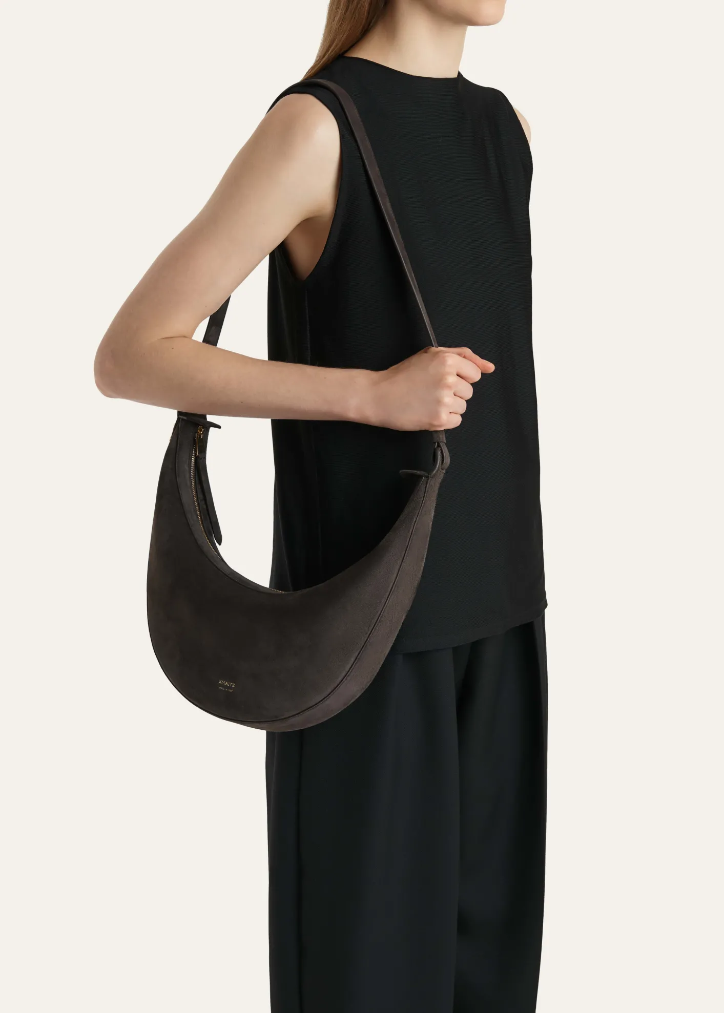 KhaiteAugustina Small Suede Crossbody Bag