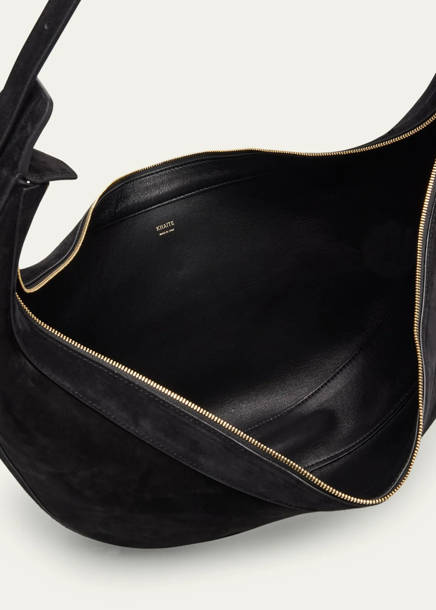 KhaiteAugustina Zip Suede Hobo Bag