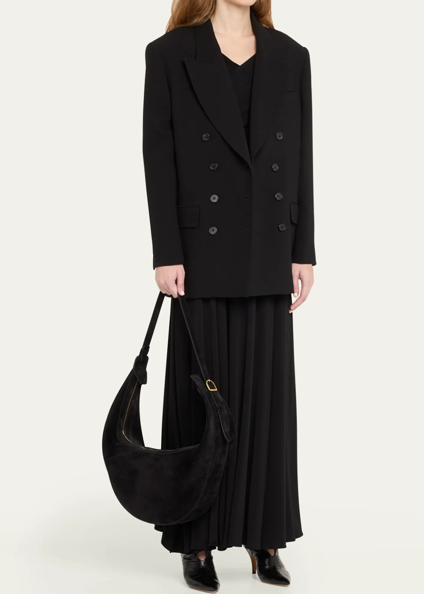 KhaiteAugustina Zip Suede Hobo Bag
