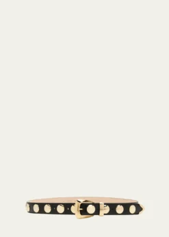 KhaiteBenny Leather Studded Belt