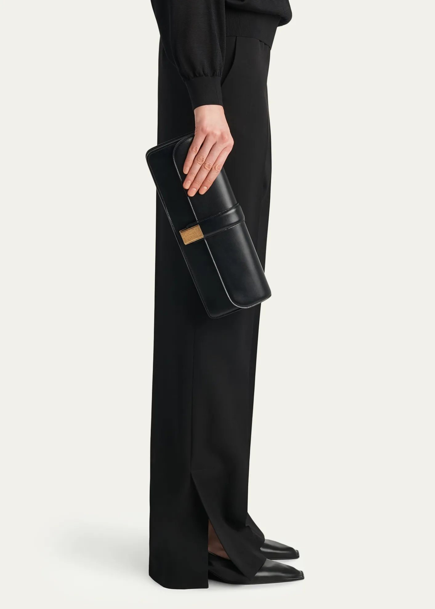 KhaiteBlake Box Leather Clutch Bag