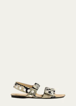 KhaiteBoden Studded Leather Flat Sandals
