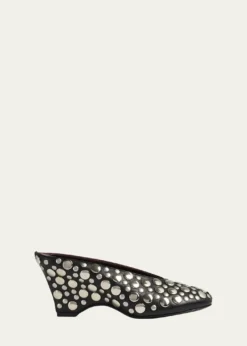 KhaiteCloak Stud Leather Mule Pumps