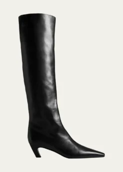 KhaiteDavis Slouchy Leather Knee Boots